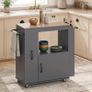 Kitchen Trolley with Power Outlet Kitchen Island Cart  Pull-Out Drawer Image 7