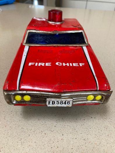 Vintage Tin Battery operated Fire Chief