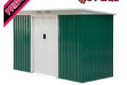 9ft x 4ft Corrugated Garden Metal Storage Shed Outdoor Equipment Tool Box with Foundation Ventilation &amp; Doors (FREE SHIPPING)