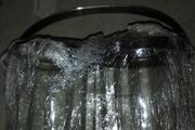 Twin 1937 Glass Preserve With Silver Plated Lids And Handle.