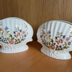 Vintage Aynsley Cottage Garden Shell-shaped Vases