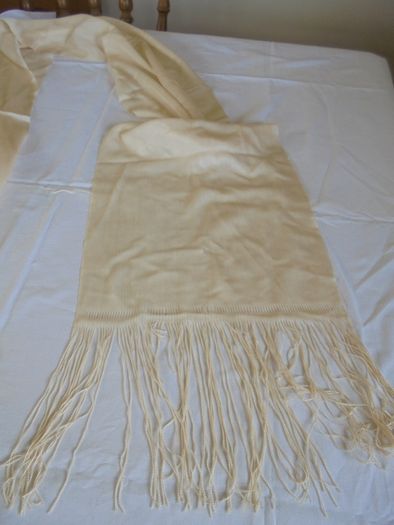 Cream Fine Knit Scarf for Sale