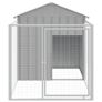 Dog House with Run Light Grey 117x201x123 cm Galvanised Steel Image 5