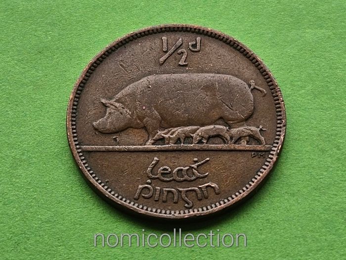 Ireland 1943 year Bronze Half Penny.