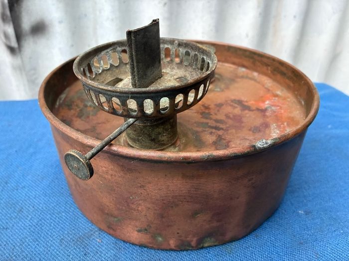Antique double burner oil lamp
