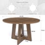 Round Dining Table for 4-6 People, Brown Kitchen Table, 120CM Farmhouse Dinning Tables, No Shaking, More Durable, for Kitchen and Living Room, Easy to Assemble (only table) Image 2