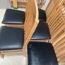 5 x Black Leather & Wooden Kitchen Dining Chairs - Can Deliver Image 2