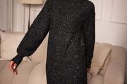 Mint Velvet Black Sparkly Jumper Dress