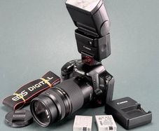 Canon Eos Rebel XSi with zoom lens and more