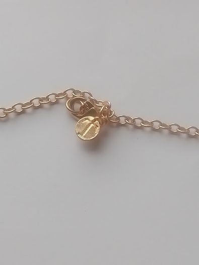 Black and Gold Square Charm Necklace 18 Inch