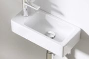 Bathrooms Small Cloakroom Basin - Wall Mounted Basin - Rectangular Countertop Basin - One Left Hand Tap Hole- 370 x 180 x 90mm (FREE POSTAGE)