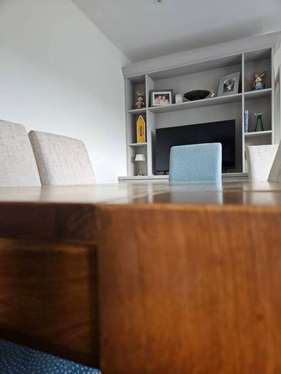 dining table and chairs oak table very good quality and solid chairs are as new  o marks or stains