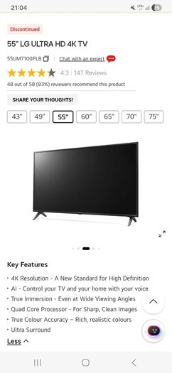 LG Tv 55inch