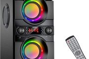 60W (80W Peak) Portable Bluetooth speaker with Double Subwoofer Heavy Bass, Bluetooth 5.0 Wireless 100ft Outdoor Speaker, Support FM Radio, LED Colorful Lights, Stereo Sound, for Home, Party, Travel (FREE POSTAGE)