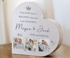 Personalised Photo Upload Grey Heart Ornament