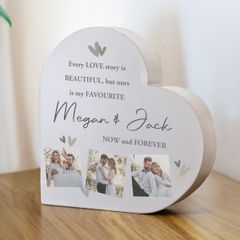 Personalised Photo Upload Grey Heart Ornament