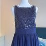 Navy and Silver Sequin Long Dress Size UK 14 / EU 42 Image 7