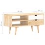 TV Cabinet 90x35x45 cm Solid Mango Wood Image 7