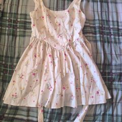Floral Print Summer Mini Dress with Back Tie (Size S)