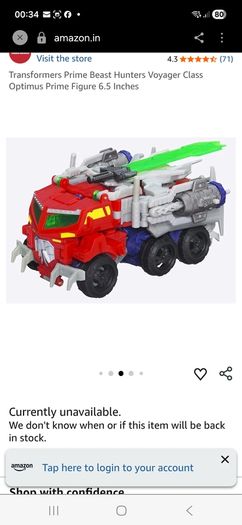 Transformer Beast Hunters Optimus Prime