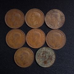 Collection of George VI - English Pre-Decimal Pennies (8)
