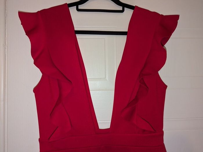 Gorgeous red high slit maxi dress from Boohoo
