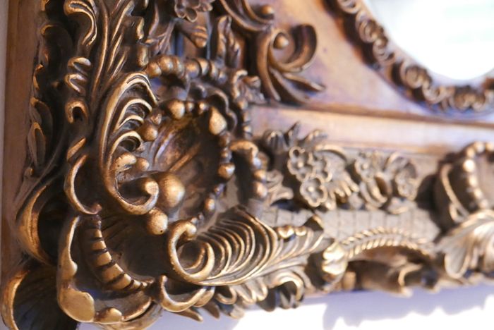 Vintage Ornate Gold Framed Mirror , Big ,Heavy and Thick 45" x 35" (Thickness 4")