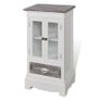 Cabinet 2 Doors 1 Drawer White Wood Image 3