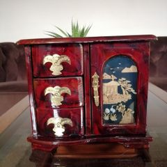 Vintage Chinese Hand Made Lacquer Jewelry Box
