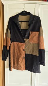 SHEIN Colorblock Corduroy Oversized Shirt Jacket Size L (12-14)