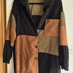 SHEIN Colorblock Corduroy Oversized Shirt Jacket Size L (12-14)