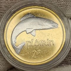 Ireland 1951 Florin 2 Shillings Gold and Silver Plated Coin