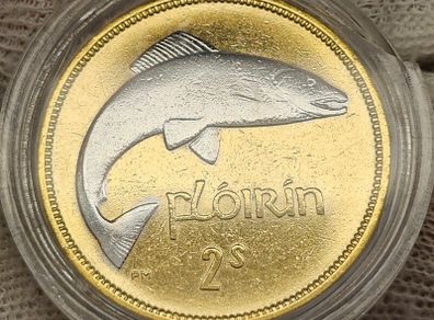 Ireland 1951 Florin 2 Shillings Gold and Silver Plated Coin