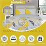 FREE EXPRESS SHIPPING Metalic Marble Duvet Cover Sets, Reversible Triangle Bedding Double Bed Set, Washable Quilt Covers, Ochre/Grey Image 4