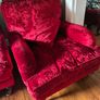 Boutique Red Velvet Sofa and Armchair Image 5
