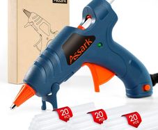 Hot Glue Gun Kit with 60 Glue Sticks(7mm x 130mm), 20W Fast Preheating Hot Melt, High Temp for School Crafts DIY Arts and Quick Home Repairs