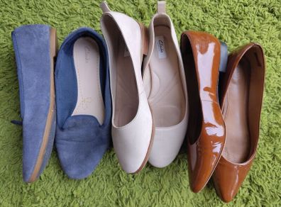 Clarks Womens Shoes Flats 3 Pair Size 7/41