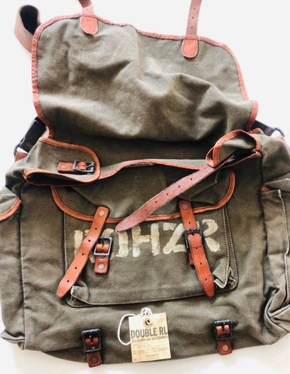 Rrl Double Ralph Lauren Army Canvas Leather Bag Rare!