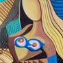 Rare N. S. Tayag Signed Painting on Canvas - Philippine Modernist / Cubist Style Image 6