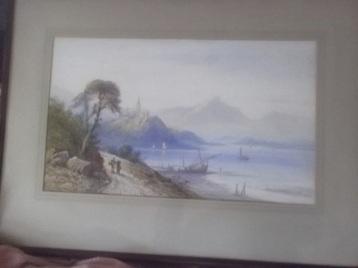 a lovely antique itailan wtwercolor painting by frank catano