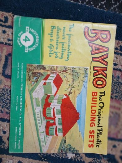 Vintage Bayko Set No. 4 Instruction & Plans Booklet (January 1957, Plimpton Eng.)