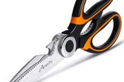 Heavy Duty Kitchen Scissors, Sharp Kitchen Scissors Multipurpose Utility Stainless Steel Scissor, Kitchen Shears for Chicken, Poultry, Fish, Meat, Vegetables, Herbs, BBQ, Bones, Flowers, Nuts