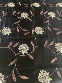High end embroidered faux silk