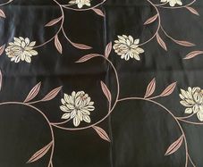 High end embroidered faux silk
