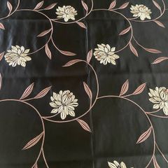 High end embroidered faux silk