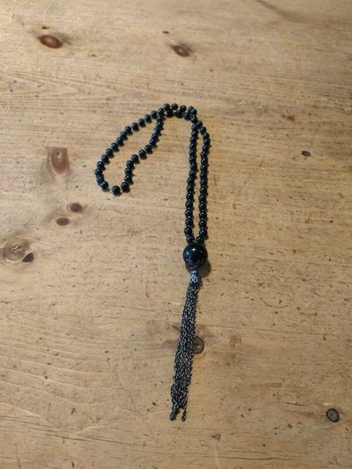 Black beaded necklace