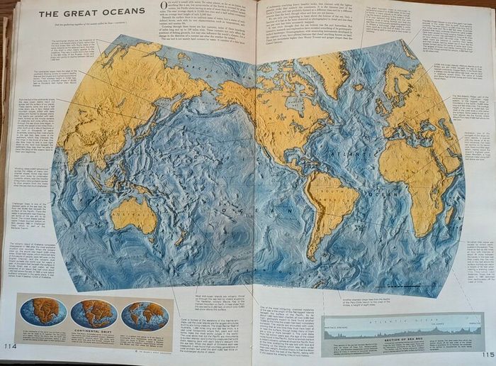 Vintage Readers Digest Great World Atlas 1969 inc copy of 1587 Mercator Map