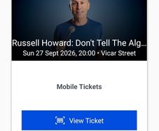 Russell howard tickets table
