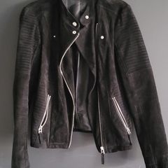 Suede biker jacket