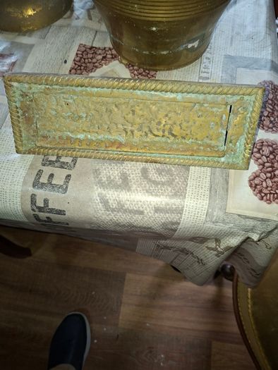 Antique Brass or Bronze Door Letterbox a classic architectural hardware piece